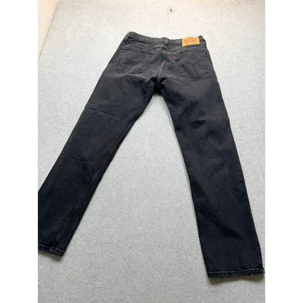 Levis 501 Original Fit Jeans Mens 30x31 Faded Black Straight Leg Denim Pants
